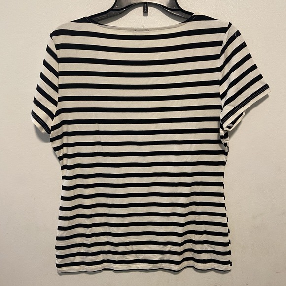 Talbots Women's Blouse Size Medium Abstract Striped Nautical Office Casual - Picture 4 of 9